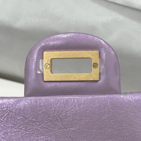CHANEL 24P LAVENDER CALFSKIN MINI REISSUE 2.55 BAG GOLD HW - Picture 12 of 15